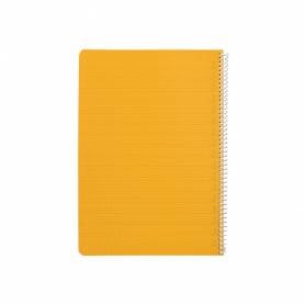 Cuaderno espiral liderpapel din a4 pautaguia tapa plastico80h 90gr cuadro pautado 4mm con margen color amarillo - BE35