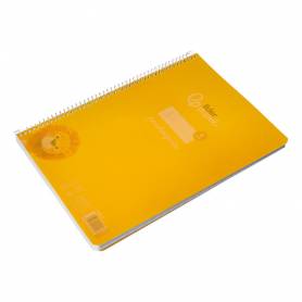 Cuaderno espiral liderpapel din a4 pautaguia tapa plastico80h 90gr cuadro pautado 4mm con margen color amarillo - BE35