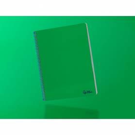 Cuaderno espiral liderpapel din a4 smart tapa blanda 80h 75gr cuadro 4mm con margen color verde - BF99