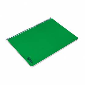 Cuaderno espiral liderpapel din a4 smart tapa blanda 80h 75gr cuadro 4mm con margen color verde - BF99