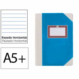 Libro cartone cosido fernandes flecha din a5+ rayado horizontal 50 hojas 100 gr azul - 102820199