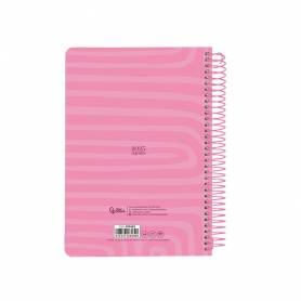 Agenda espiral liderpapel syros a5 2025 dia pagina color rosa papel 60 gr