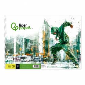 Bloc dibujo liderpapel artistico urban espiral 230x325mm 20 hojas 130g m2 sin recuadro perforado - DA16