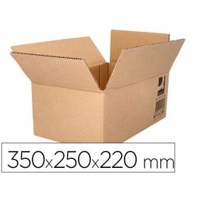 Caja para embalar q-connect americana carton reciclado canal simple 5 mm color kraft 350x250x220 mm - KF14280