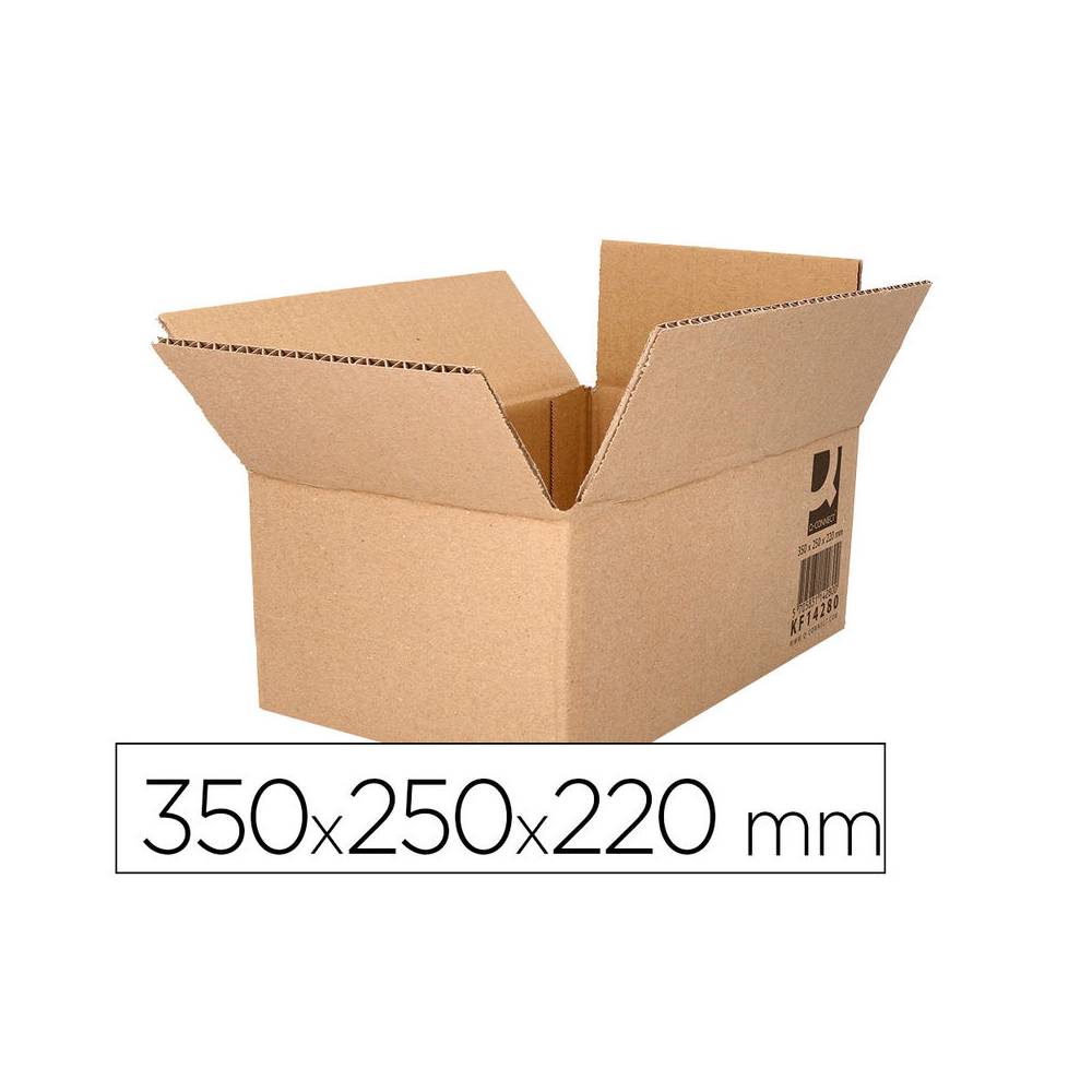 Caja para embalar q-connect americana carton reciclado canal simple 5 mm color kraft 350x250x220 mm - KF14280