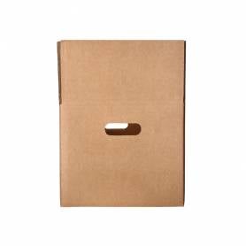 Caja para embalar q-connect americana con asas carton reciclado canal simple 5 mm color kraft 400x290x220 mm - KF14281