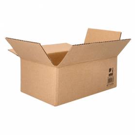 Caja para embalar q-connect americana ultrarresistente carton reciclado canal doble 7mm color kraft 600x400x290 mm - KF14286