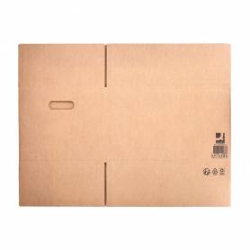 Caja para embalar q-connect americana ultrarresistente conasas carton canal doble 7 mm color kraft 430x300x250 mm - KF14288