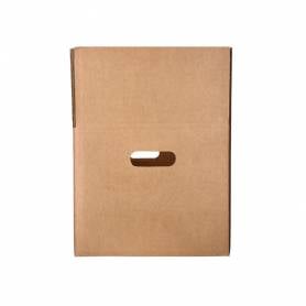 Caja para embalar q-connect americana ultrarresistente conasas carton canal doble 7 mm color kraft 430x300x250 mm - KF14288