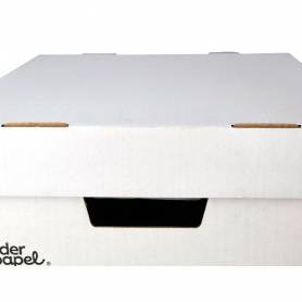 Cajon contenedor liderpapel carton automatico para 3 cajasarchivo def. folio   4 archivadores a-z 387x333x260mm - GA02