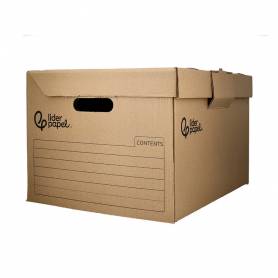 Cajon contenedor liderpapel carton manual para 5 cajas archivo def. folio   6 archivadores a-z 540x410x300mm - GA03