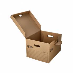 Cajon contenedor liderpapel carton manual para 3 cajas archivo def. folio   3 archivadores a-z 387x333x260mm - GA04