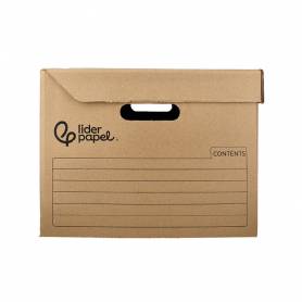 Cajon contenedor liderpapel carton manual para 3 cajas archivo def. folio   3 archivadores a-z 387x333x260mm - GA04