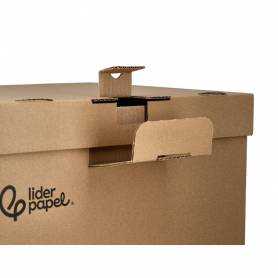 Cajon contenedor liderpapel carton manual para 3 cajas archivo def. folio   3 archivadores a-z 387x333x260mm - GA04