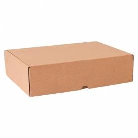 Caja automontable q-connect para e-commerce y regalo carton reciclado canal simple 3 mm kraft 330x250x100 mm - KF14309