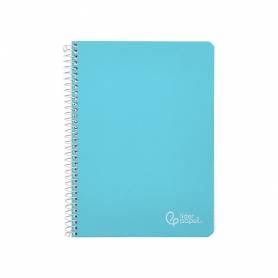 Cuaderno espiral liderpapel din a5 witty tapa dura 80h 90gr cuadro 4mm con margen color azul - BC22