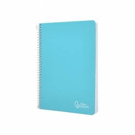 Cuaderno espiral liderpapel din a5 witty tapa dura 80h 90gr cuadro 4mm con margen color azul - BC22