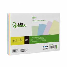 Tarjeta liderpapel para estudiar lisa cartulina de colores 170 gr m2 160x220mm paquete de 200 unidades - TC06