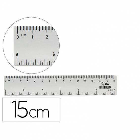 Regla liderpapel plastico cristal 15 cm - RG23