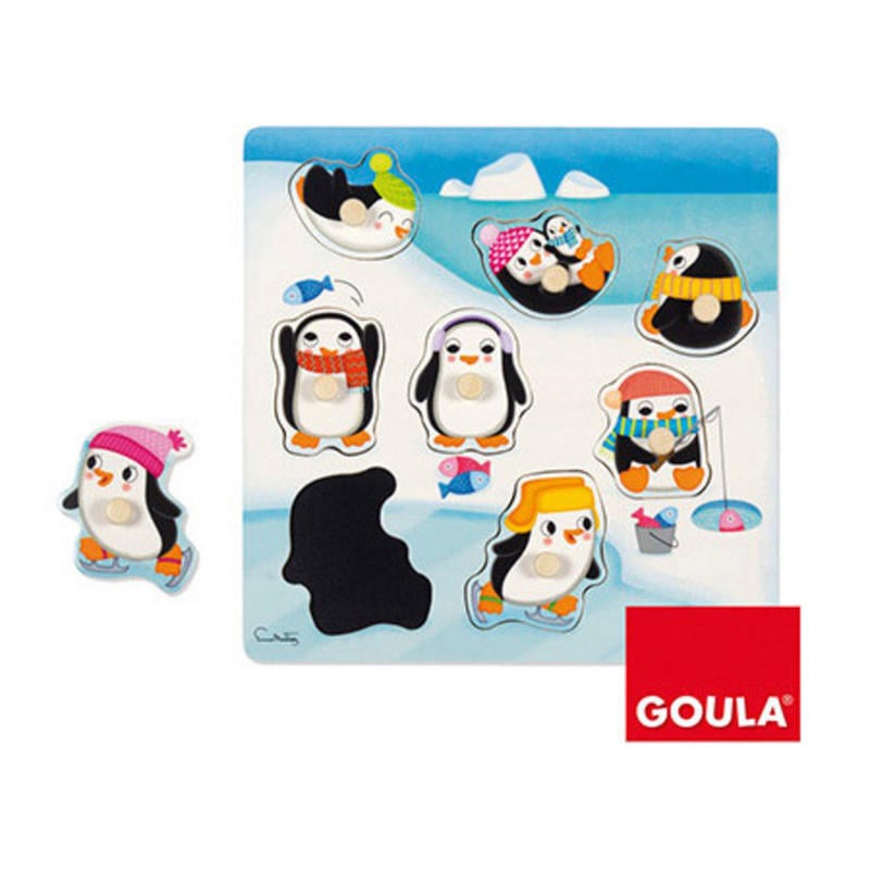 Juego goula didactico puzzle pinguinos posiciones