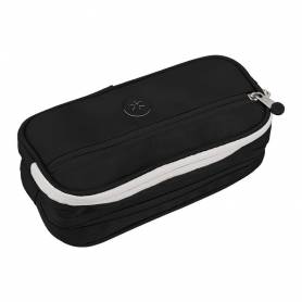 Estuche portatodo antartik 3 compartimentos compañero de mochila color negro 100 x 60 x220 mm - IK02