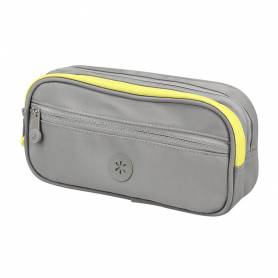 Estuche portatodo antartik 3 compartimentos compañero de mochila color gris 100 x 60 x 220 mm - IK04