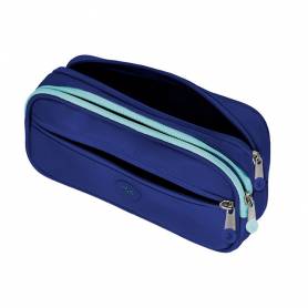 Estuche portatodo antartik 3 compartimentos compañero de mochila color azul marino 100 x 60 x 220 mm - IK06