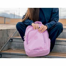 Mochila antartik multibolsillo 19l compartimento para portatil y tablet color rosa 450 x 160 x 300 mm - IK11