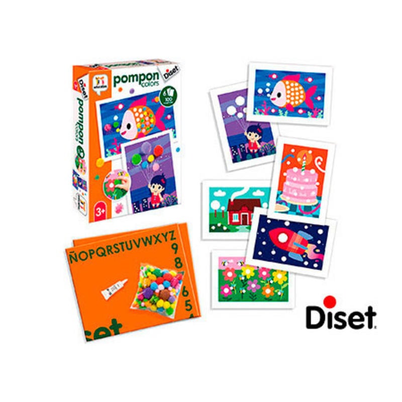 Juego diset didactico pompon colors