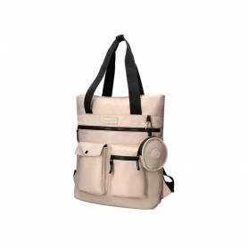 Cartera antartik bolso mochila casual color beige 400x120x390 mm - IK35