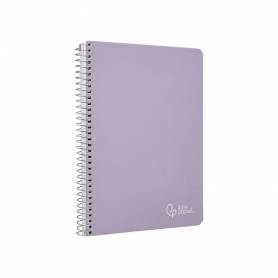 Cuaderno espiral liderpapel din a5 witty tapa dura 80h 90gr cuadro 4mm con margen color violeta - BC28