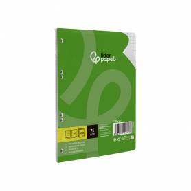 Recambio liderpapel din a5 100 hojas 75 gr cuadro 6mm con margen 6 taladros - RC07