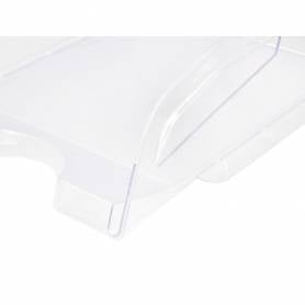 Bandeja sobremesa plastico q-connect gran capacidad con asa transparente 386x270x115mm - KF14226