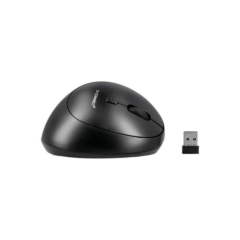 Raton q-connect optico inalambrico ergonomico vertical dpi 800 1200 1600 pila aa negro - KF15116