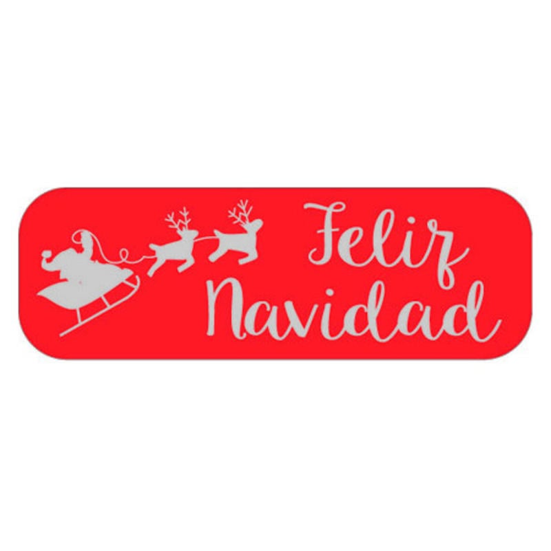 Etiqueta arguval roja feliz navidad rollo de 250 unidades