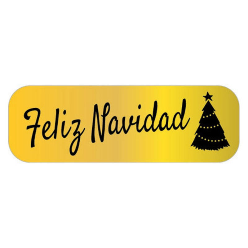 Etiqueta arguval oro feliz navidad rollo de 250 unidades