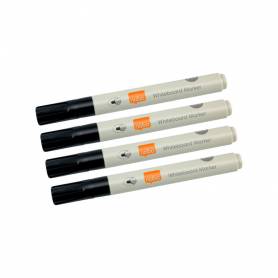 Rotulador nobo para pizarra blanca punta redonda 3 mm ecologico color negro blister de 4 unidades - 1915707