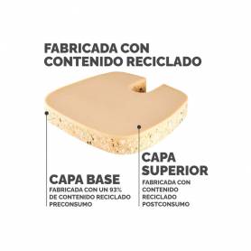 Cojin de asiento fellowes breyta acolchado color negro 60x430x430 mm - 100119850