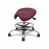 Taburete clínico giratorio similpiel y ergonómico con asiento anatómico y regulable en altura granate - T16BSP933CRRP