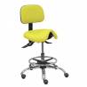 Taburete clínico similpiel giratorio y ergonómico con asiento anatómico y regulable en altura amarillo - T19ASSP100CRRP