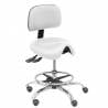 Taburete clínico similpiel giratorio y ergonómico con asiento anatómico y regulable en altura blanco - T19ASSP10CRRP