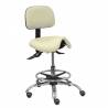 Taburete clínico similpiel giratorio y ergonómico con asiento anatómico y regulable en altura crema - T19ASSP25CRRP