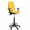 Taburete ergonómico con mecanismo asincro y regulable en altura y brazos regulables amarillo - T14ASB100B10RN