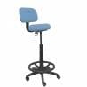 Taburete ergonómico regulable en altura y aro reposapiés azul cielo - T01CLB13RN