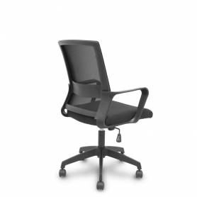 Silla Ergo535 negra basculante respaldo malla negro asiento tela negro ruedas nailon