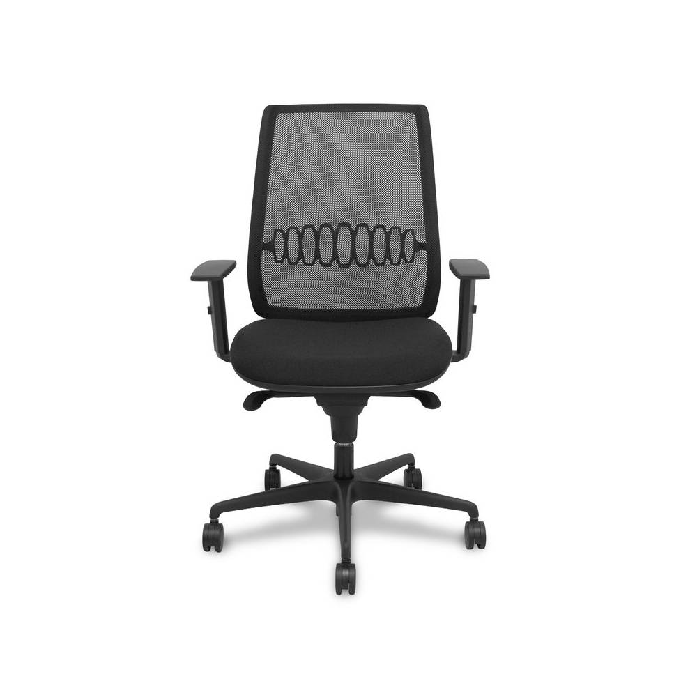 Silla Alares sincro malla negra bali negro brazo regulable.