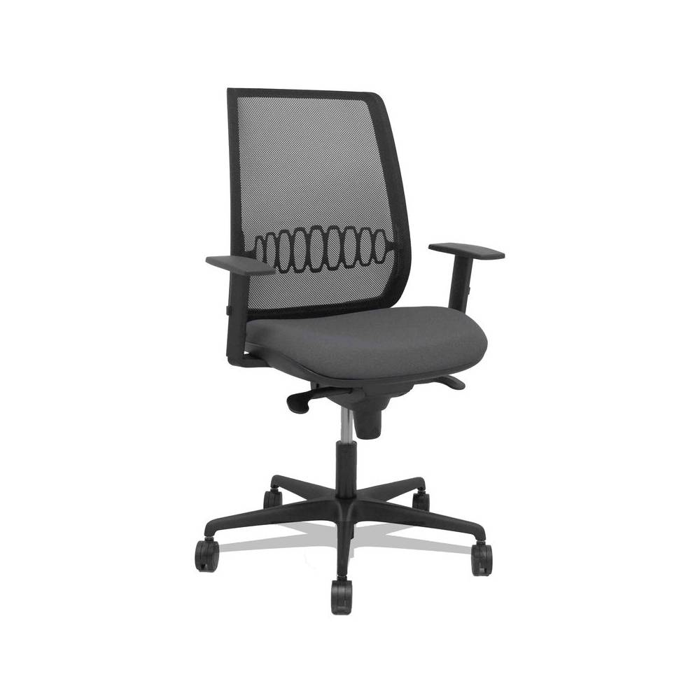 Silla Alares sincro malla negra bali gris oscuro brazo regulable