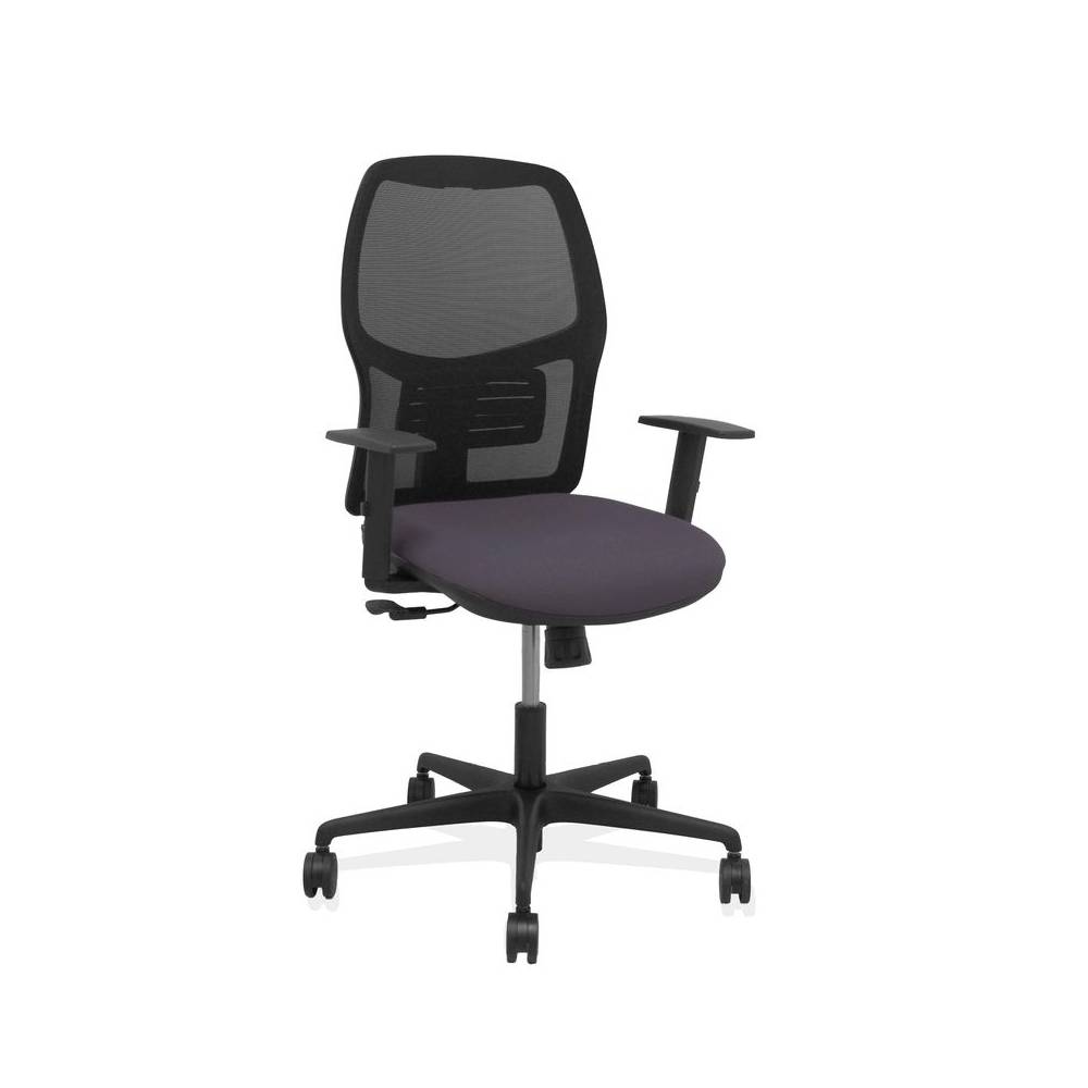 Silla Alfera sincro malla negra bali gris oscuro brazo regulable