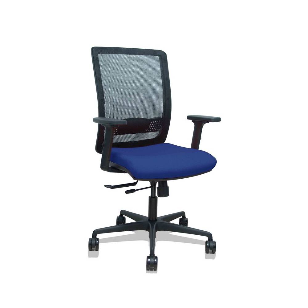Silla Haches traslack malla negra asiento bali azul marino brazos 2D ruedas 65mm