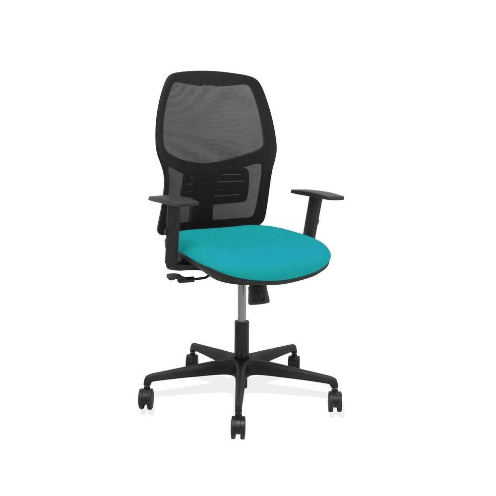 Silla Alfera sincro malla negra bali turquesa brazo regulable